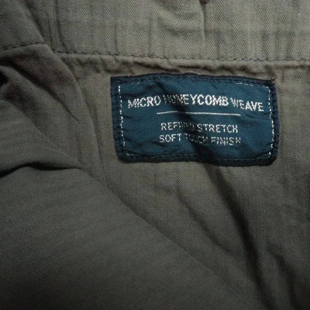 Polo Ralph Lauren Pants Men XL Green Getz Pant‎ Slim Taper Honeycomb Weave VTG